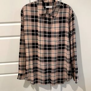 Plaid silk blouse